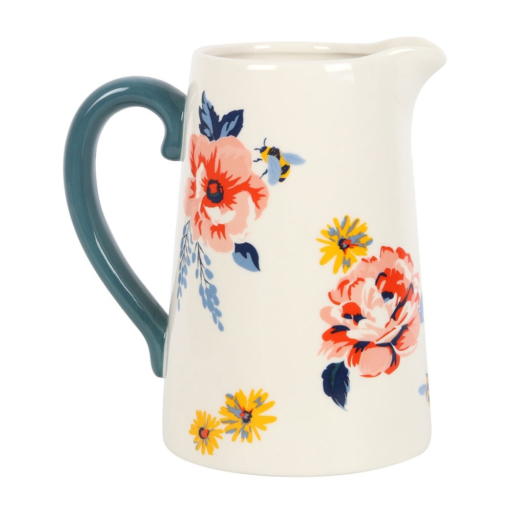 Something Different - Beeutiful Floral Ceramic Flower Jug - Multicolours